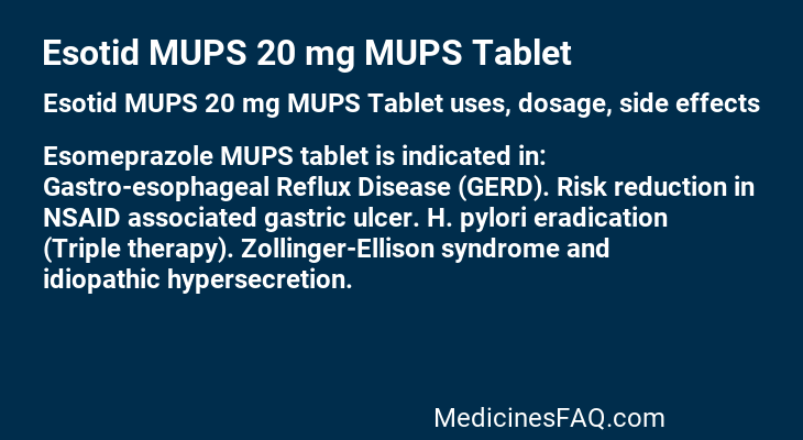 Esotid MUPS 20 mg MUPS Tablet