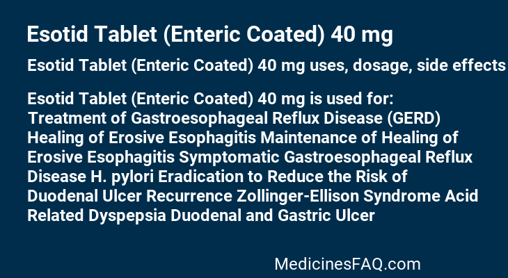 Esotid Tablet (Enteric Coated) 40 mg