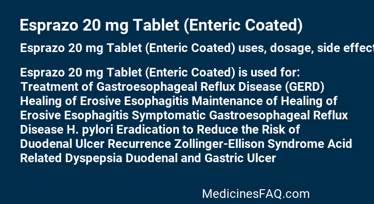 Esprazo 20 mg Tablet (Enteric Coated)