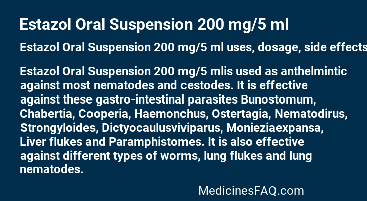 Estazol Oral Suspension 200 mg/5 ml