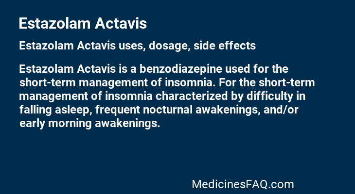 Estazolam Actavis