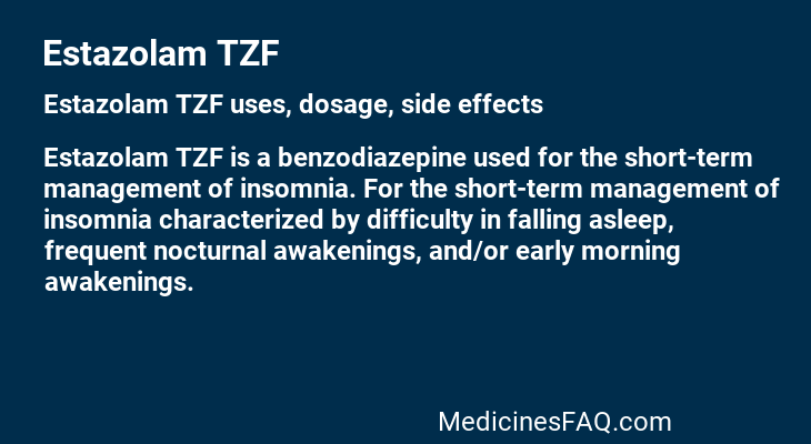 Estazolam TZF