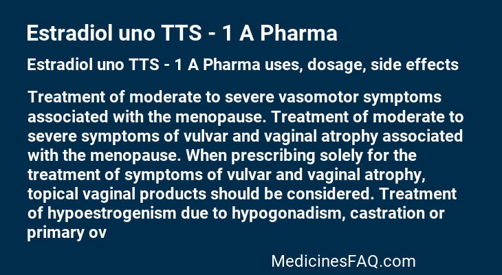 Estradiol uno TTS - 1 A Pharma