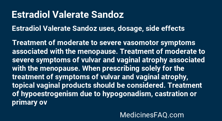 Estradiol Valerate Sandoz