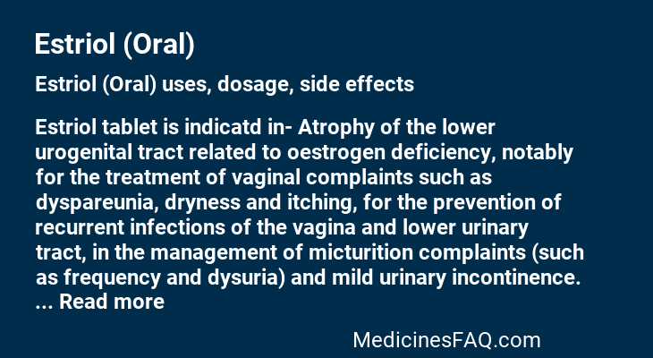 Estriol (Oral)