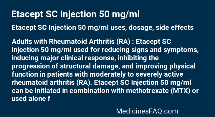 Etacept SC Injection 50 mg/ml