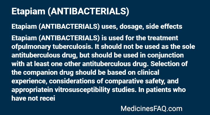 Etapiam (ANTIBACTERIALS)