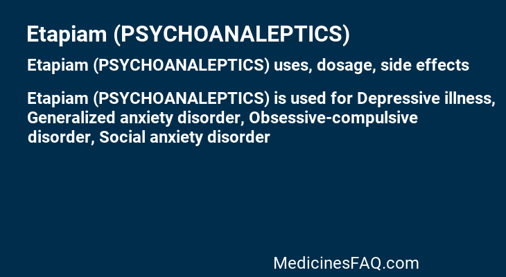 Etapiam (PSYCHOANALEPTICS)