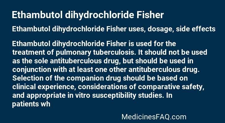 Ethambutol dihydrochloride Fisher