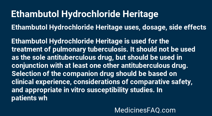 Ethambutol Hydrochloride Heritage