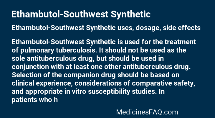 Ethambutol-Southwest Synthetic