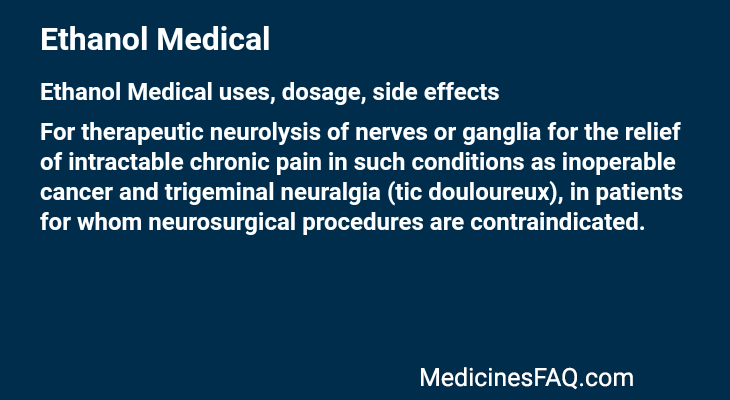 Ethanol Medical