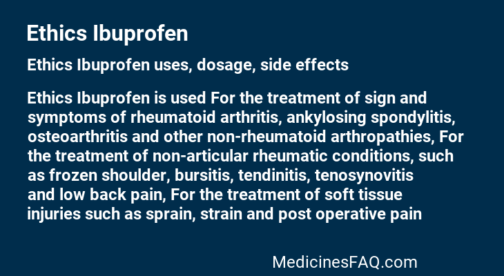 Ethics Ibuprofen