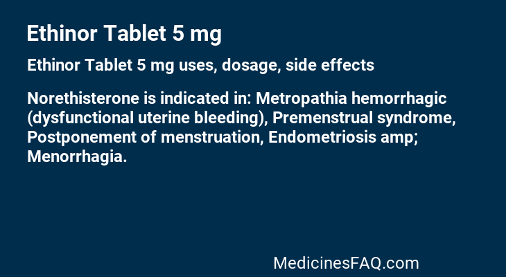 Ethinor Tablet 5 mg