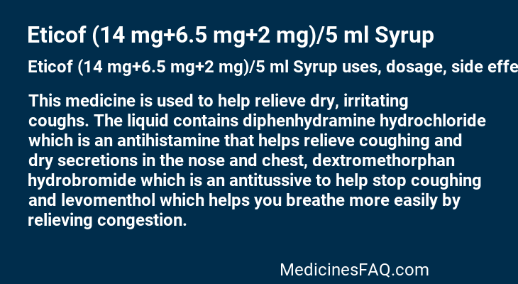 Eticof (14 mg+6.5 mg+2 mg)/5 ml Syrup