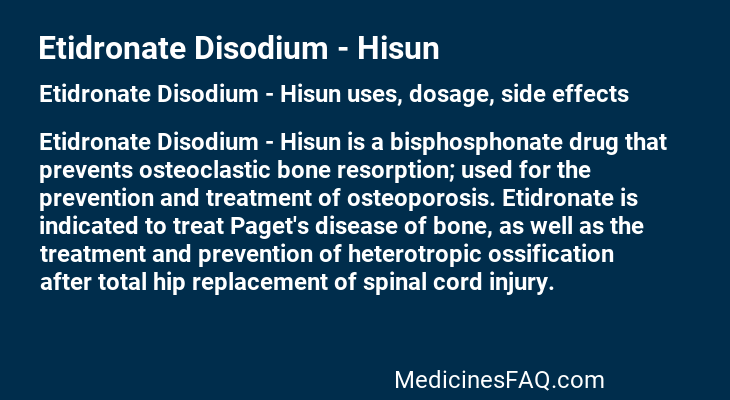 Etidronate Disodium - Hisun