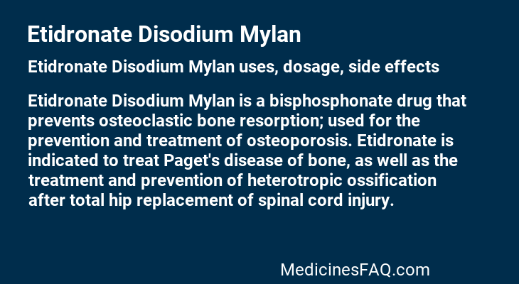 Etidronate Disodium Mylan