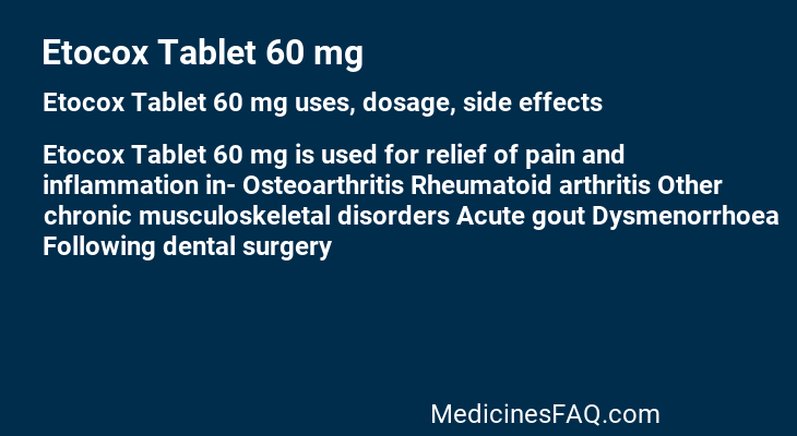 Etocox Tablet 60 mg