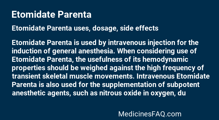 Etomidate Parenta