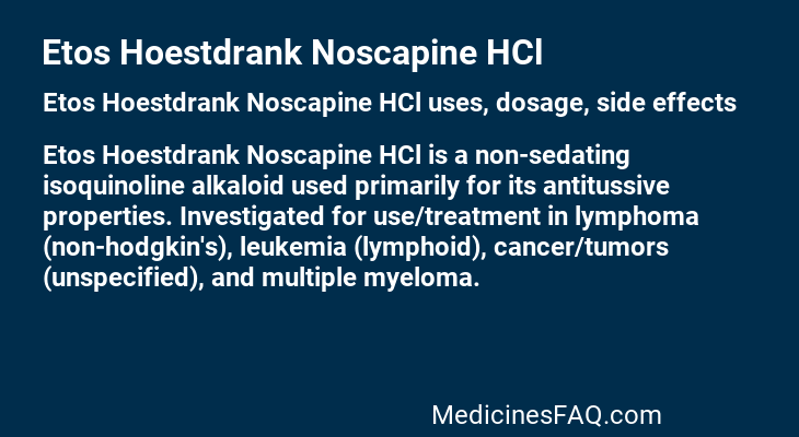 Etos Hoestdrank Noscapine HCl