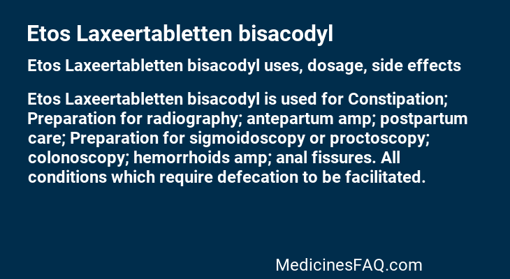 Etos Laxeertabletten bisacodyl