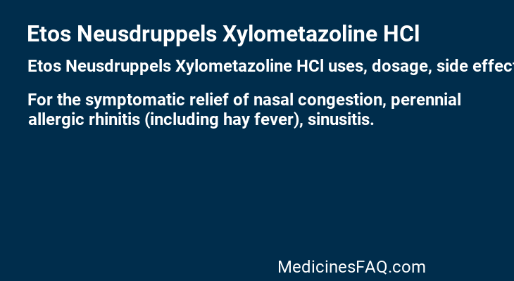 Etos Neusdruppels Xylometazoline HCl