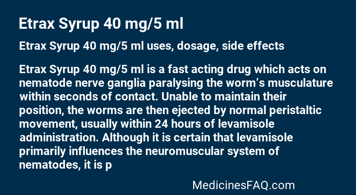 Etrax Syrup 40 mg/5 ml