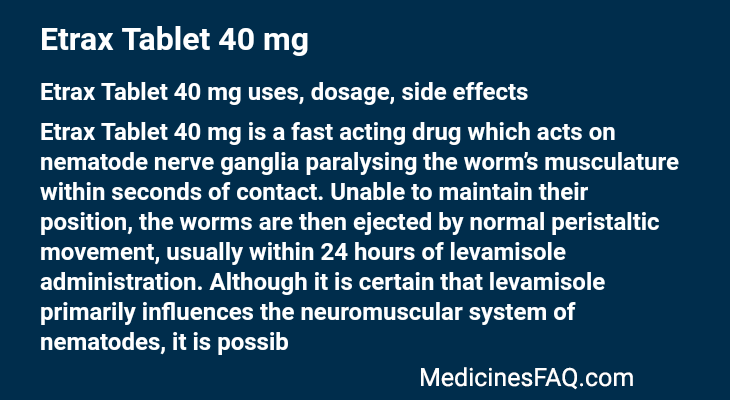 Etrax Tablet 40 mg