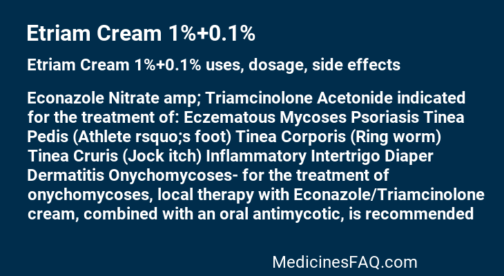 Etriam Cream 1%+0.1%