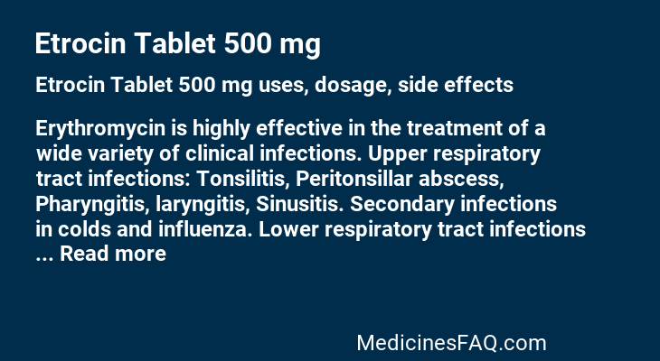 Etrocin Tablet 500 mg