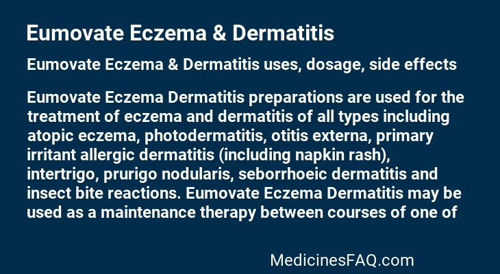 Eumovate Eczema & Dermatitis
