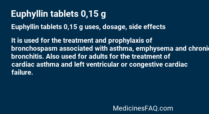 Euphyllin tablets 0,15 g