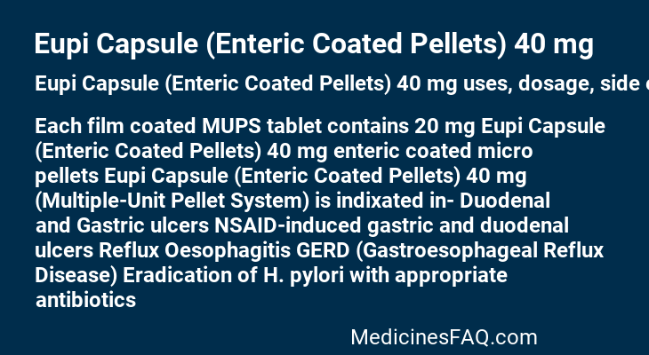 Eupi Capsule (Enteric Coated Pellets) 40 mg