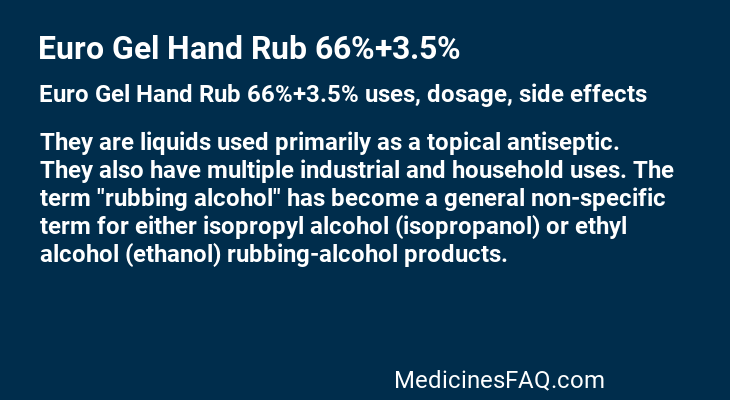 Euro Gel Hand Rub 66%+3.5%