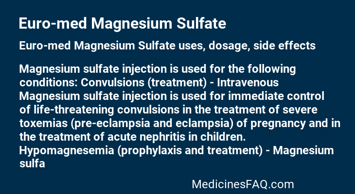 Euro-med Magnesium Sulfate