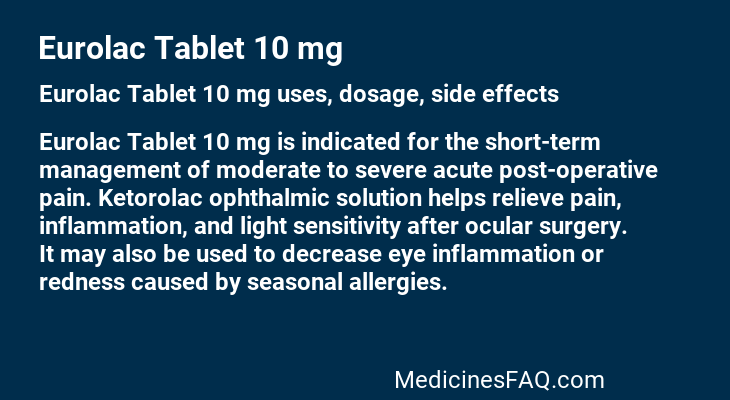 Eurolac Tablet 10 mg