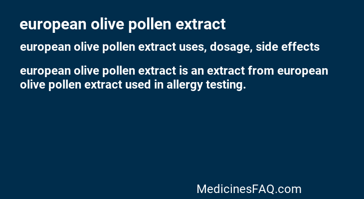 european olive pollen extract