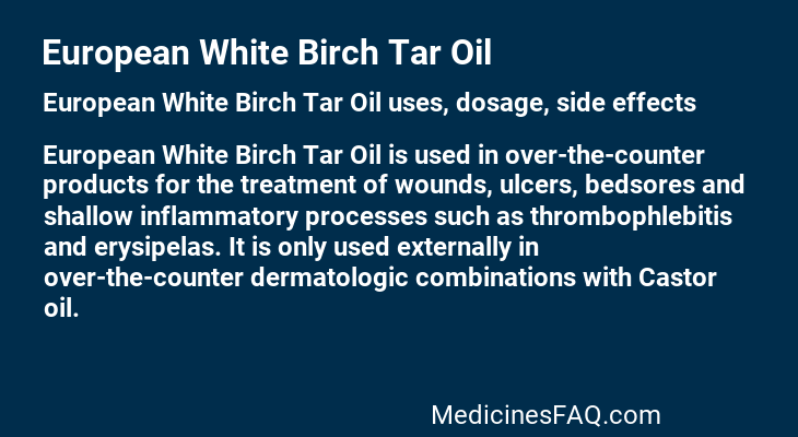 European White Birch Tar Oil