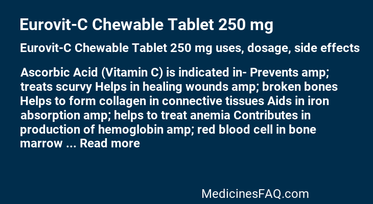 Eurovit-C Chewable Tablet 250 mg