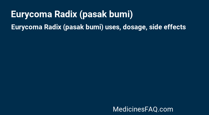 Eurycoma Radix (pasak bumi)