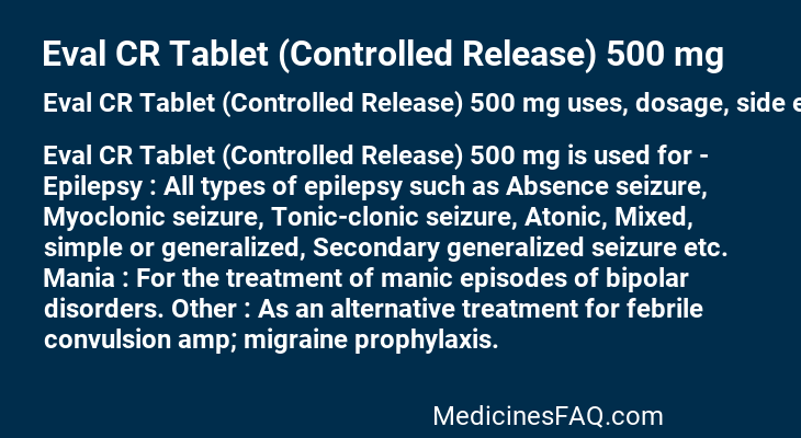 Eval CR Tablet (Controlled Release) 500 mg