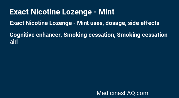 Exact Nicotine Lozenge - Mint