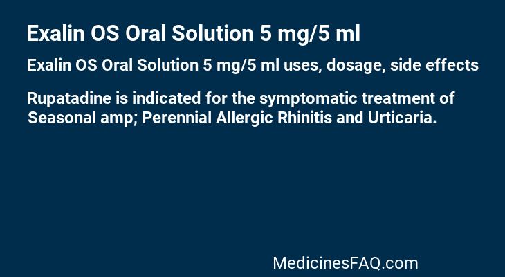 Exalin OS Oral Solution 5 mg/5 ml