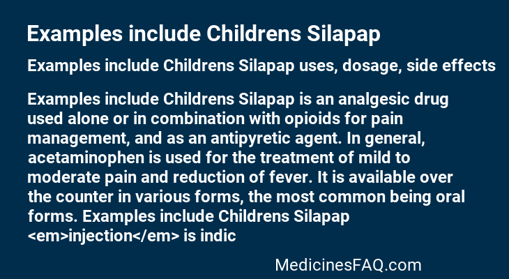 Examples include Childrens Silapap