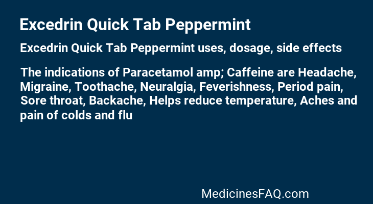 Excedrin Quick Tab Peppermint