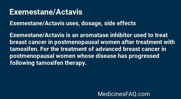 Exemestane/Actavis