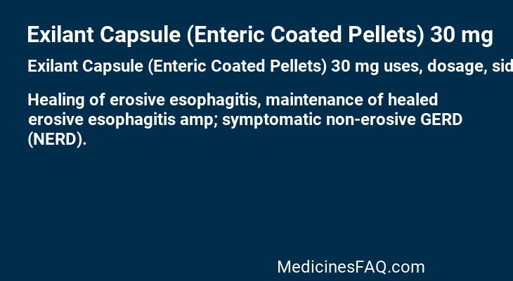 Exilant Capsule (Enteric Coated Pellets) 30 mg