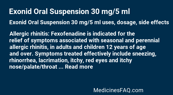 Exonid Oral Suspension 30 mg/5 ml