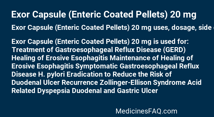 Exor Capsule (Enteric Coated Pellets) 20 mg