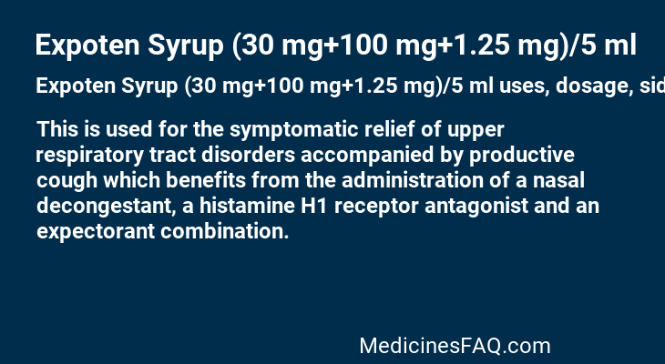 Expoten Syrup (30 mg+100 mg+1.25 mg)/5 ml